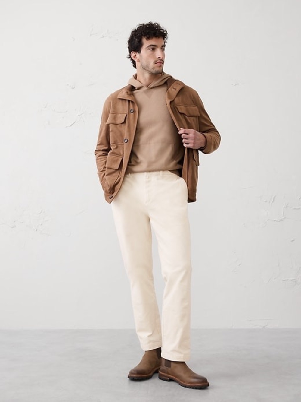 NWT Banana Republic Straight-Fit Travel Corduroy Pant in Transition Cream